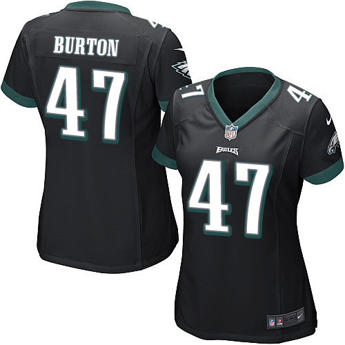 Women's Elite Trey Burton Nike Jersey Black Alternate - #47 NFL Philadelphia Eagles